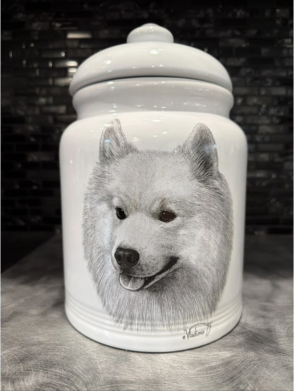 American Eskimo Dog Rosalinde Vladimir Tzenov Cookie Treat Jar Best Of Show